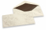 Marmer enveloppen - 96 x 181 mm, marmer bruin, binnenvoering bruin | Enveloppenland.be